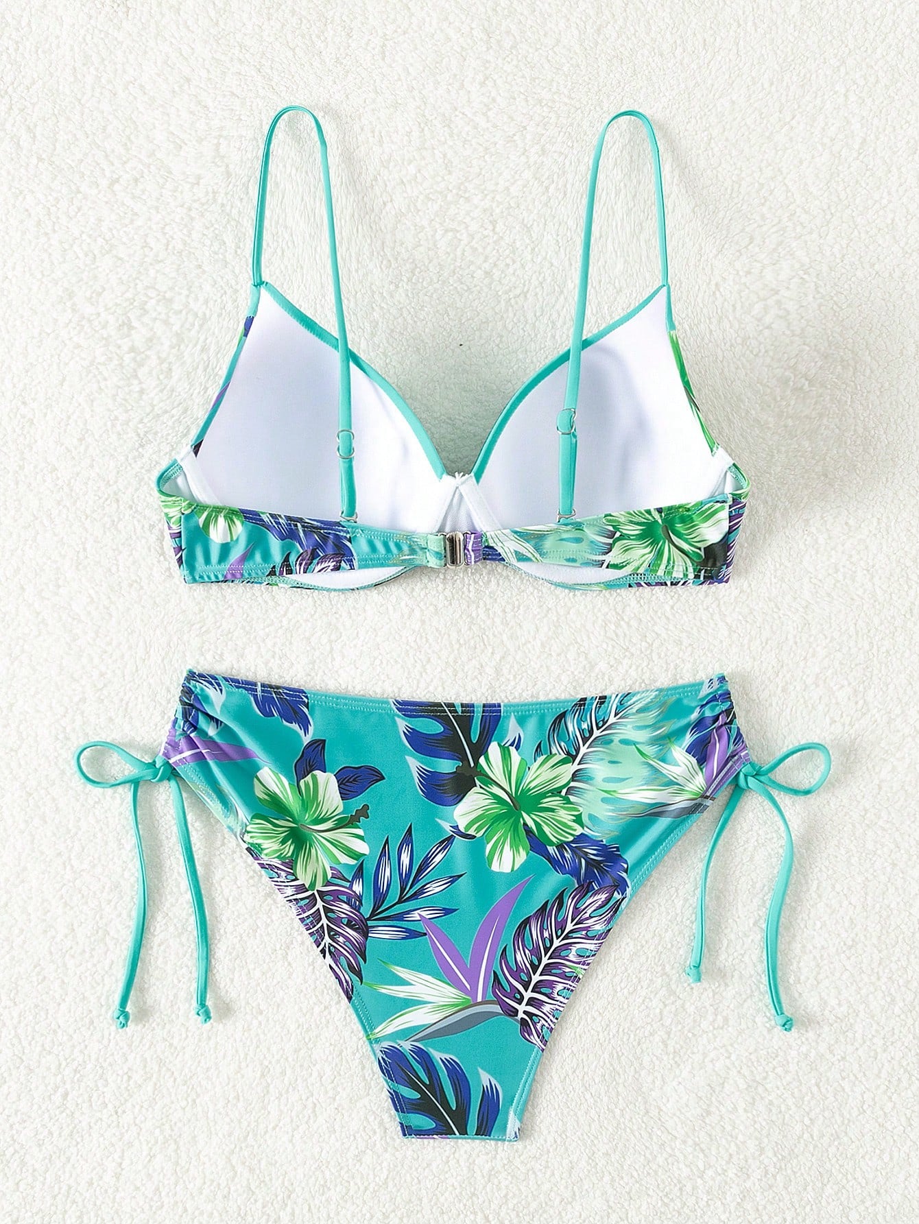 Biquíni Feminino com estampa tropical, alças de ombro ajustáveis Catherine