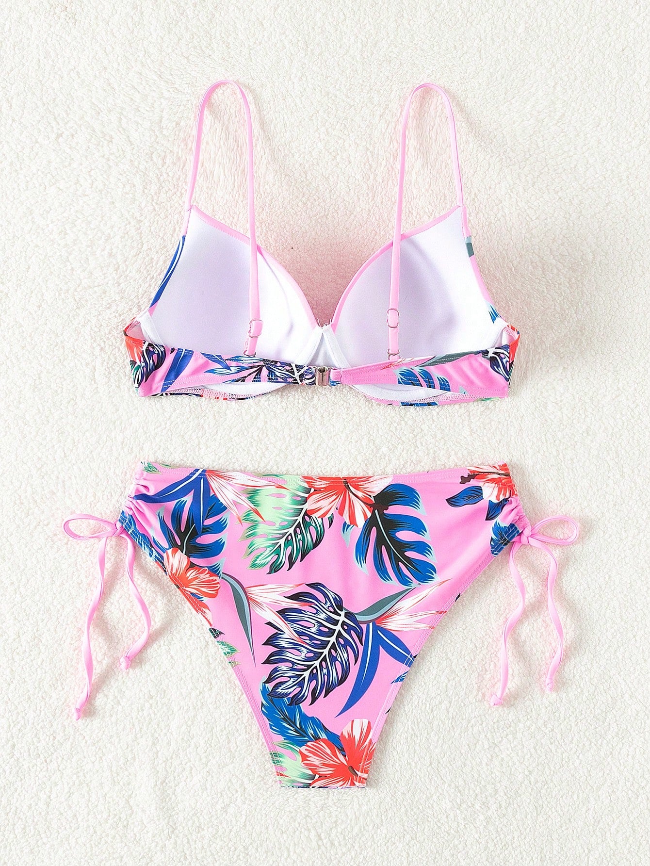 Biquíni Feminino com estampa tropical, alças de ombro ajustáveis Catherine