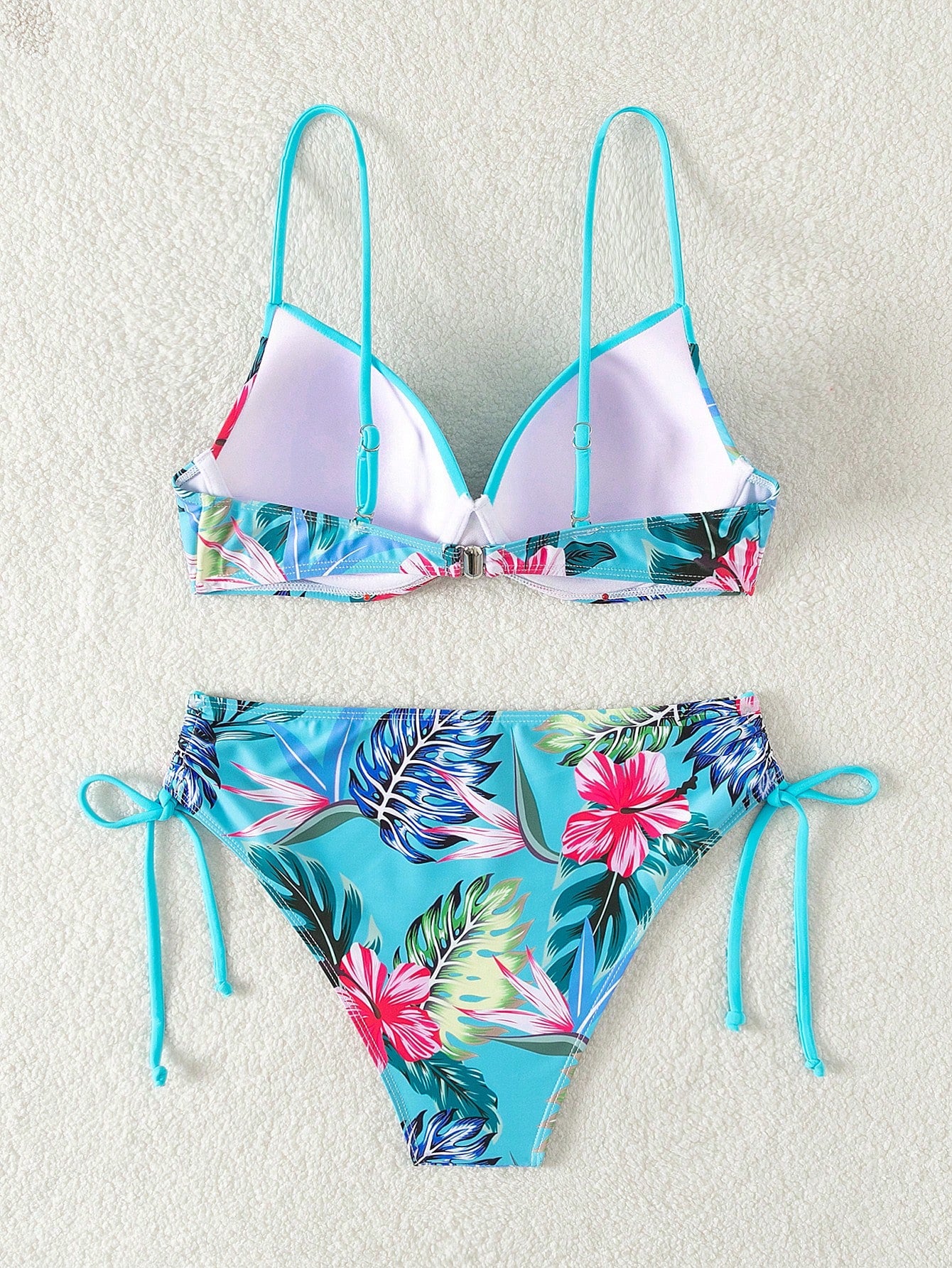 Biquíni Feminino com estampa tropical, alças de ombro ajustáveis Catherine