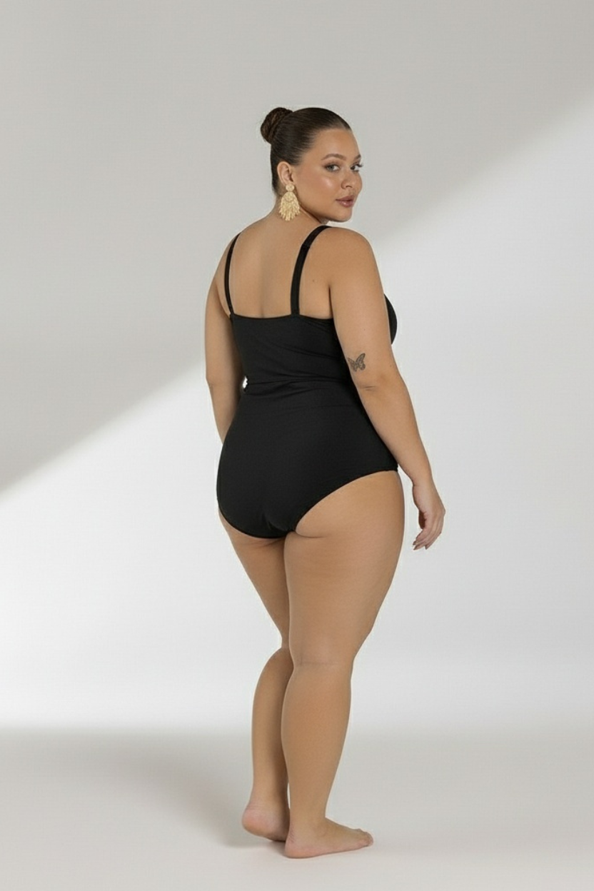 Maiô Plus Cortina Alongado Efeito Lipo