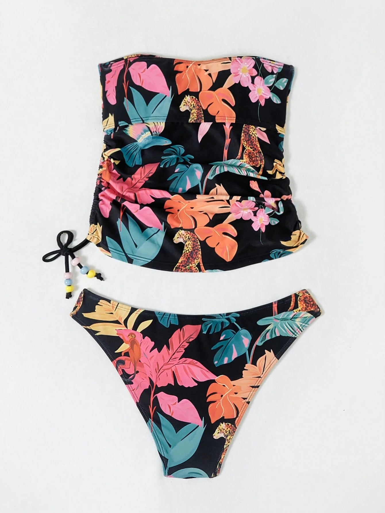 Conjunto De Biquíni Estampado Com 2 Peças De Planta Geeta