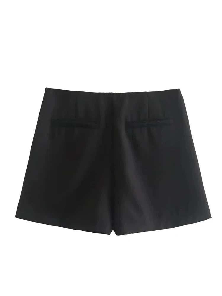 Shorts saia Feminino de cintura alta zíper lateral Rita