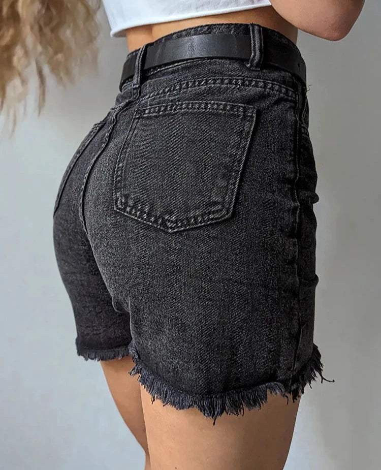 Shorts - Bermuda Feminina jeans de cintura alta Sabrina
