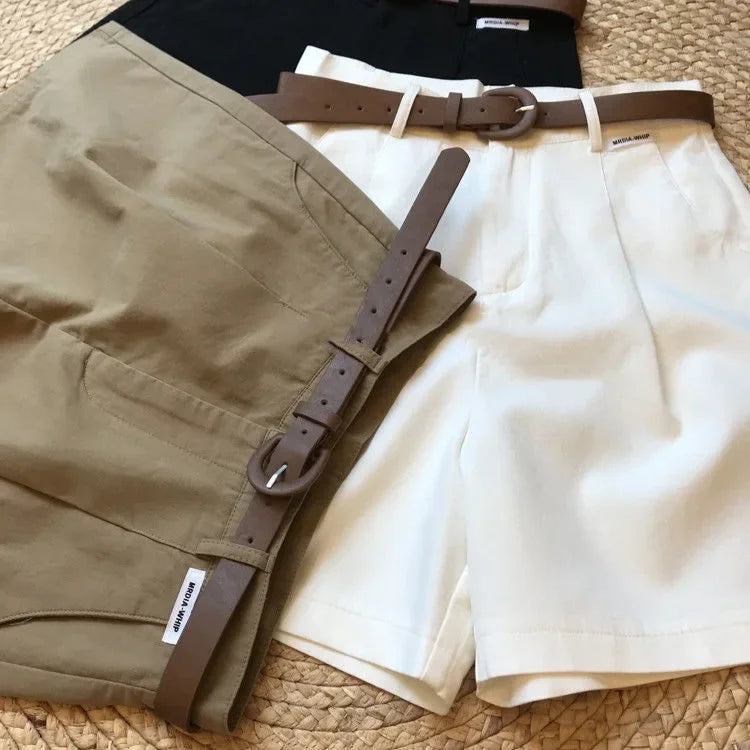 Shorts Feminino algodão de perna larga Monique