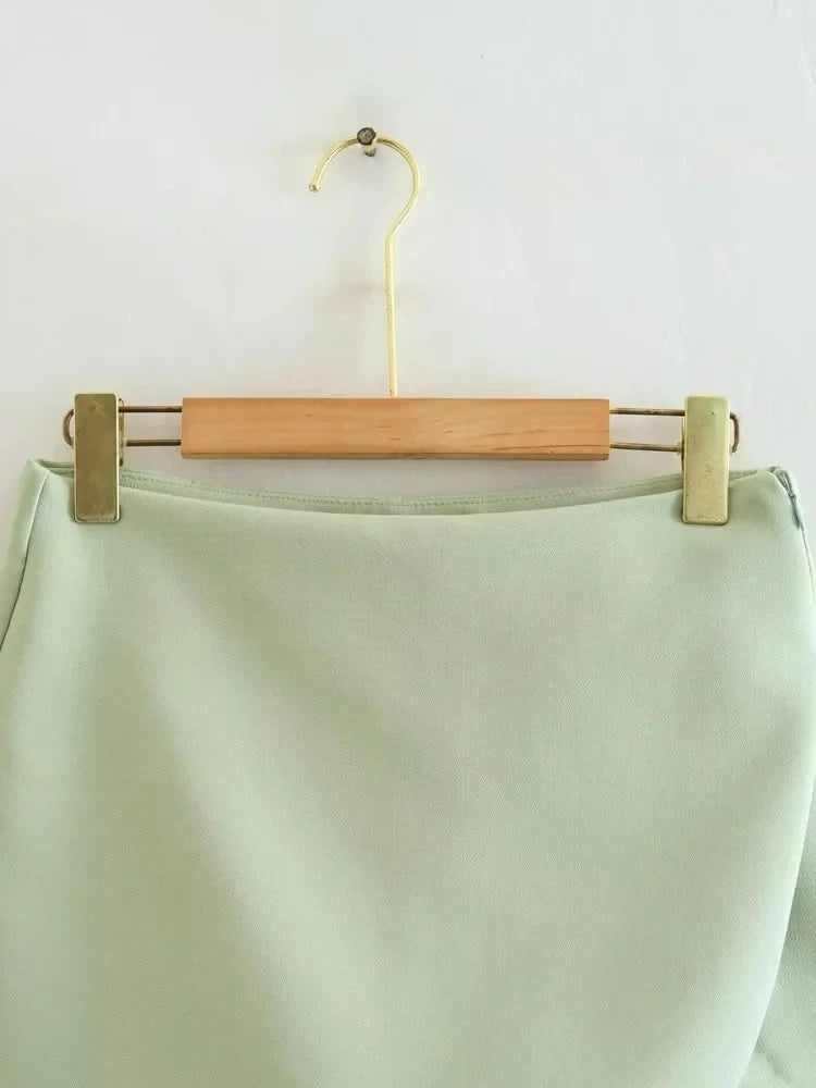 Shorts saia Feminino de cintura alta zíper lateral Rita