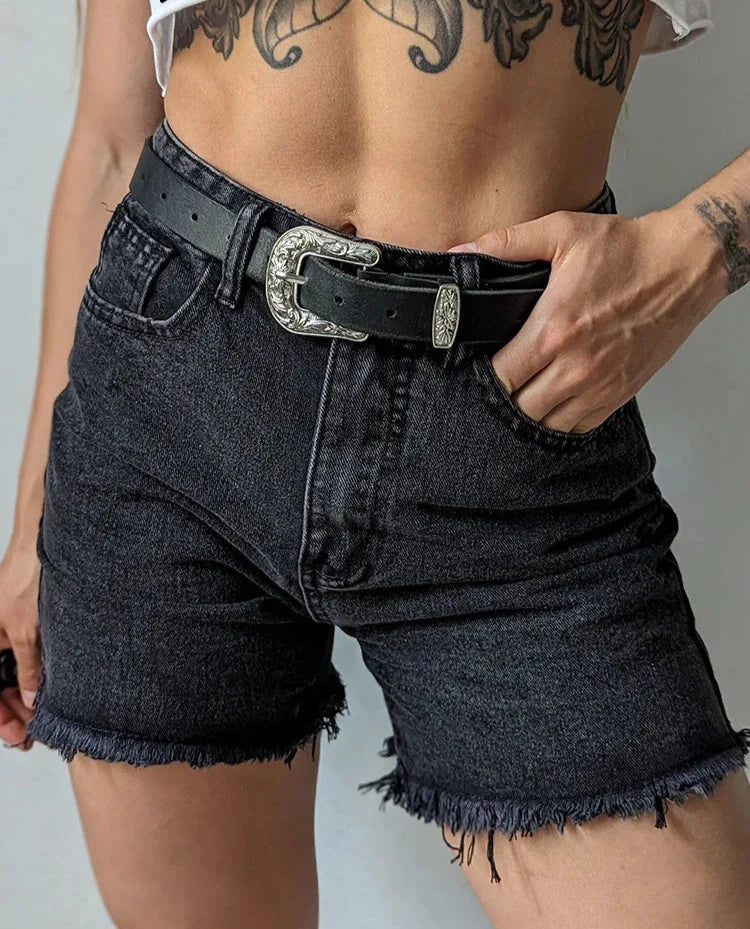 Shorts - Bermuda Feminina jeans de cintura alta Sabrina