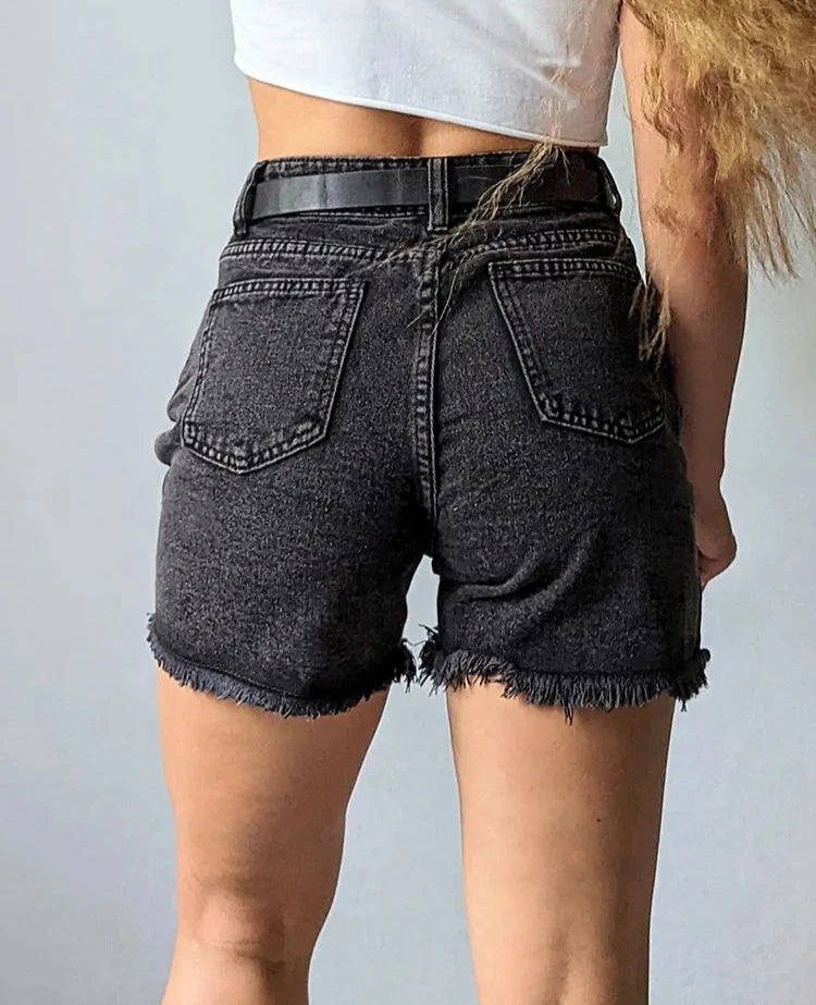 Shorts - Bermuda Feminina jeans de cintura alta Sabrina