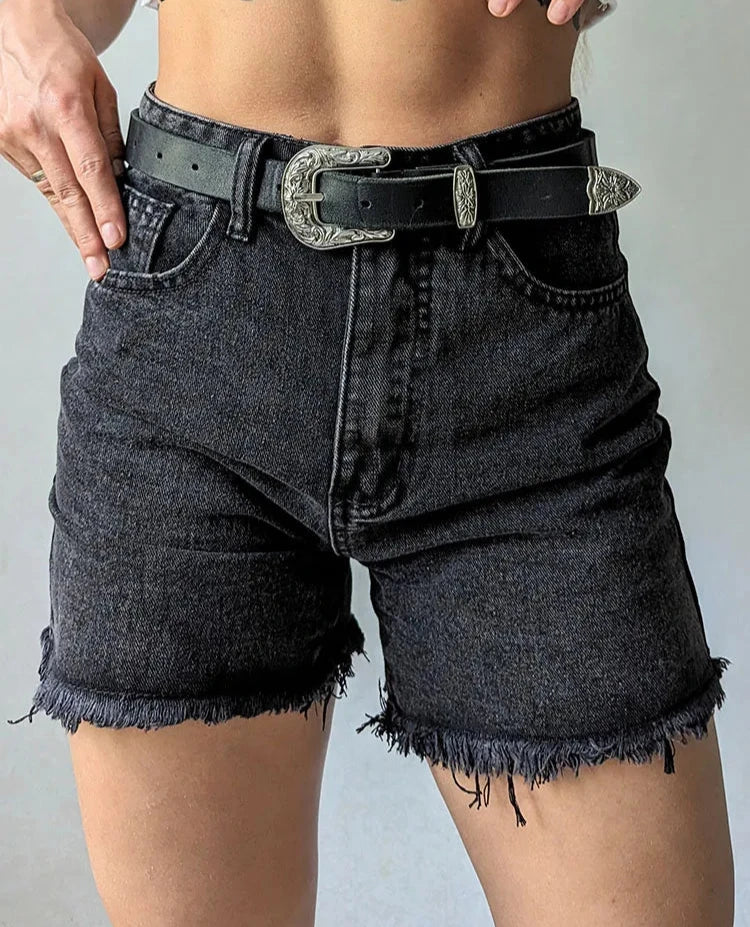 Shorts - Bermuda Feminina jeans de cintura alta Sabrina