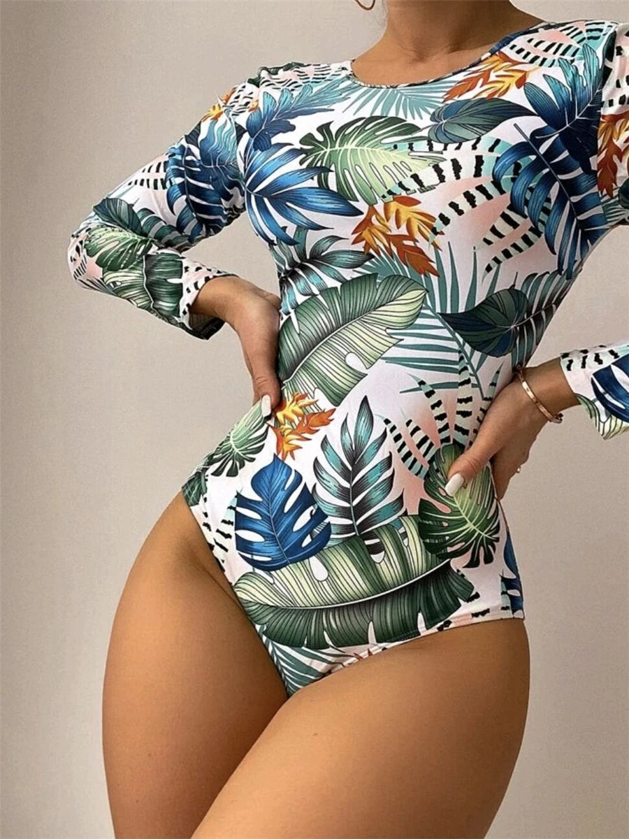 Maiô Feminino com mangas longas, detalhe nas costas Yesenia